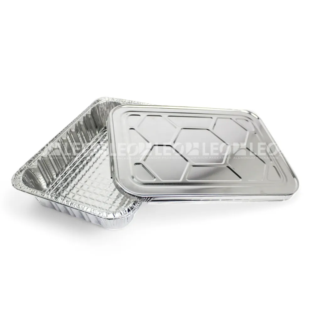 Khay nhôm chữ nhật 5020ml & nắp nhôm giữ nhiệt đi kèm từ LEO Aluminium Packaging