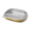 Khay nhôm oval cao cấp 740ml và nắp nhựa đi kèm thực tế