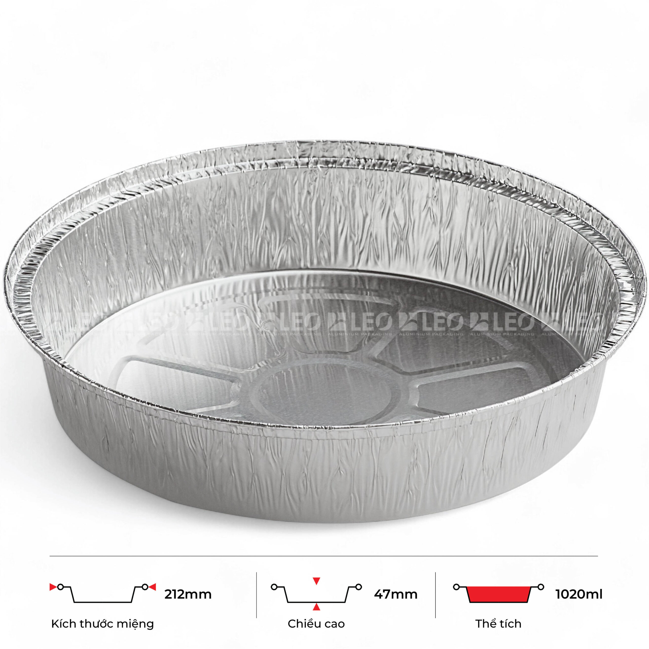 Khay nhôm tròn 1020ml 3 Khay nhôm tròn 1020ml