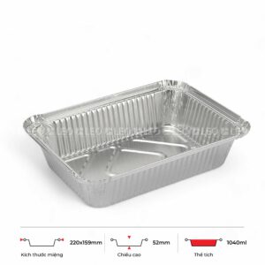 Khay nhôm chữ nhật 1040ml