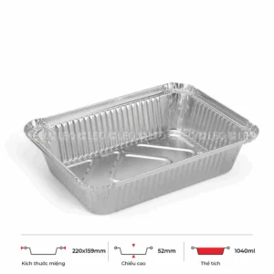 Take a way 6 Khay nhôm chữ nhật 1040ml