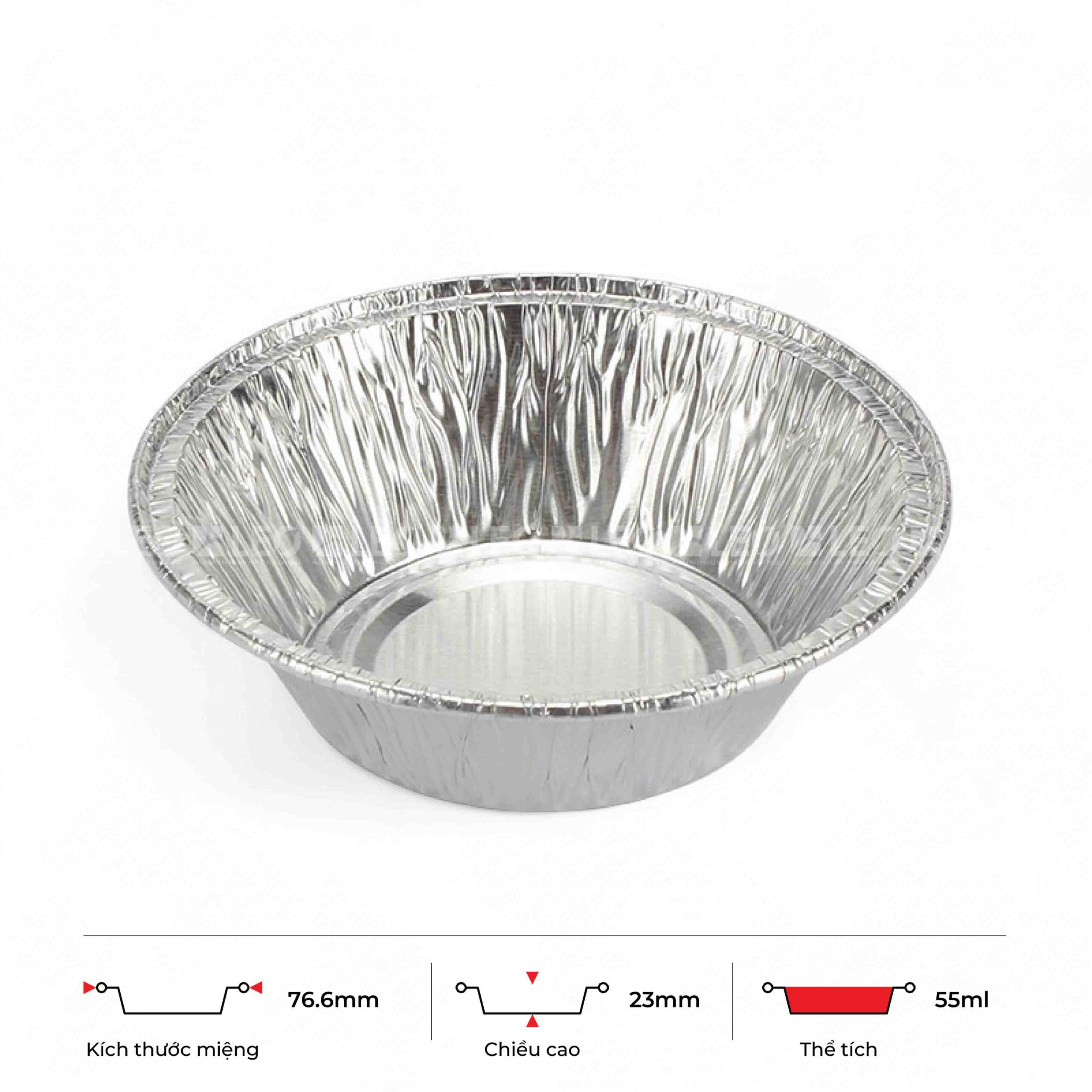Khay nhôm tròn 55ml 3 Khay nhôm tròn 55ml