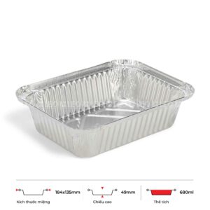 Khay nhôm chữ nhật 420ml (Sao chép)