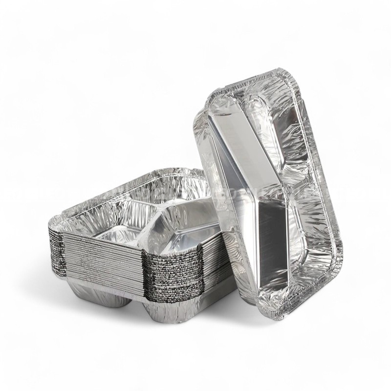 Khay nhôm đựng cơm 3 ngăn 800ml 5 Khay nhôm 3 ngăn 700ml