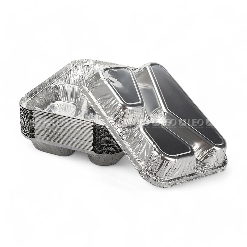 Khay nhôm đựng cơm 3 ngăn 800ml 6 Khay nhôm 3 ngăn 700ml