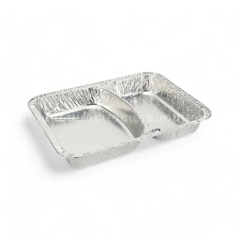Khay nhôm đựng cơm 2 ngăn 850ml 4 Khay nhôm 2 ngăn 850ml