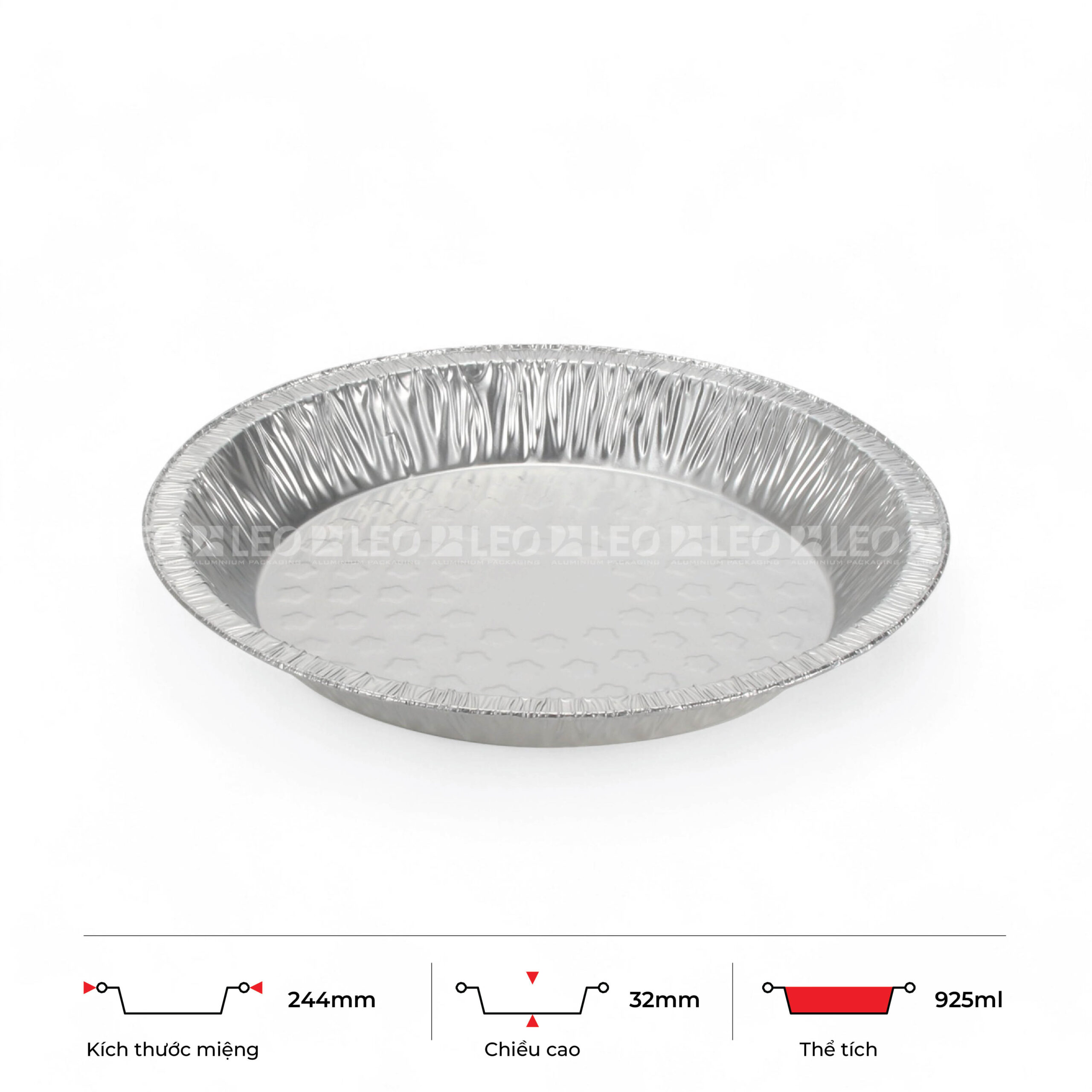 Khay nhôm tròn 925ml 3 Khay nhôm tròn 925ml