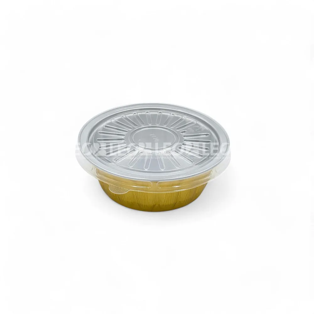 Khay nhôm tròn cao cấp 250ml & nắp nhựa đi kèm tiện lợi
