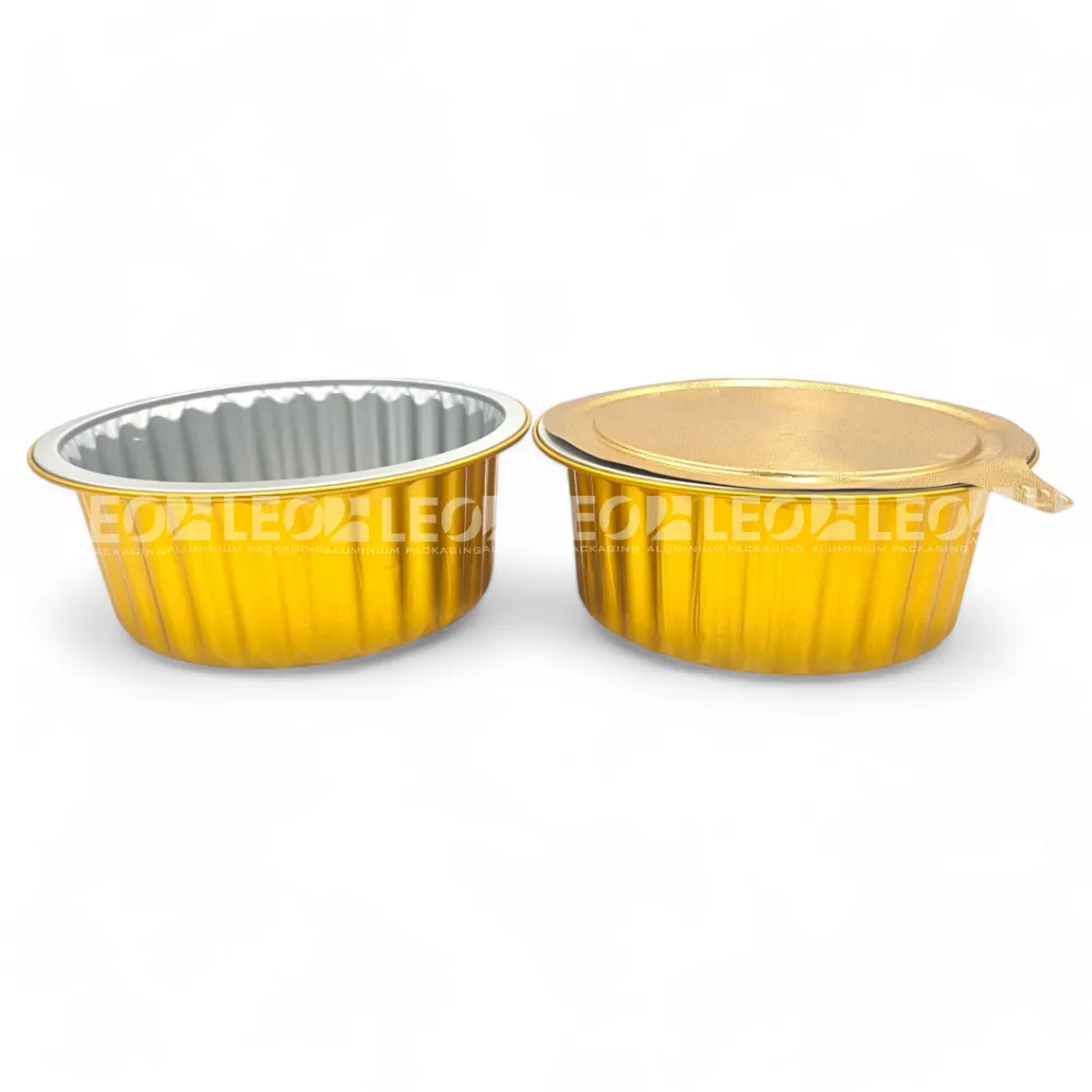 Khay nhôm tròn cao cấp 570ml & nắp seal nhôm đi kèm từ LEO Aluminium Packaging