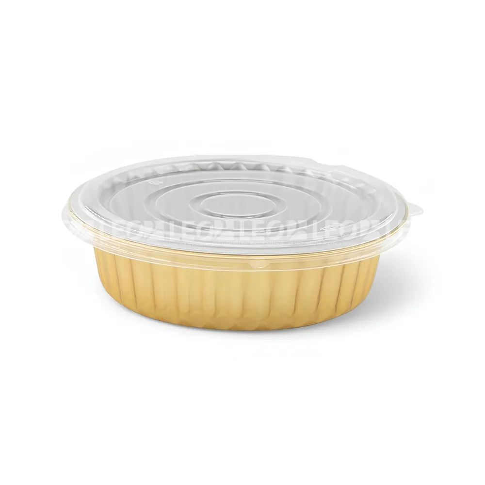 Khay nhôm tròn cao cấp 860ml từ LEO Aluminium Packaging & nắp nhựa đi kèm tiện lợi