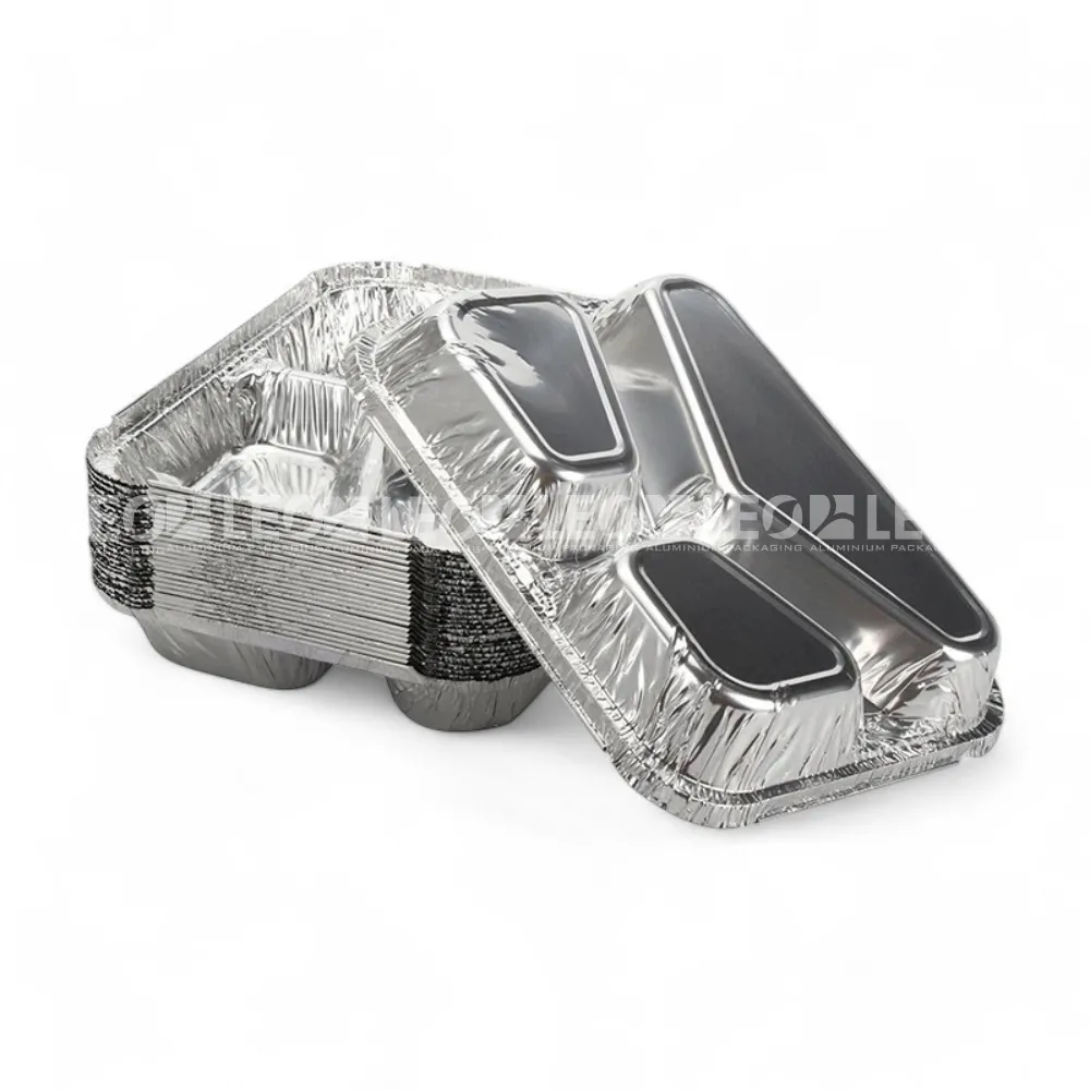 Mặt đáy khay nhôm đựng cơm 3 ngăn 800ml từ LEO Aluminium Packaging