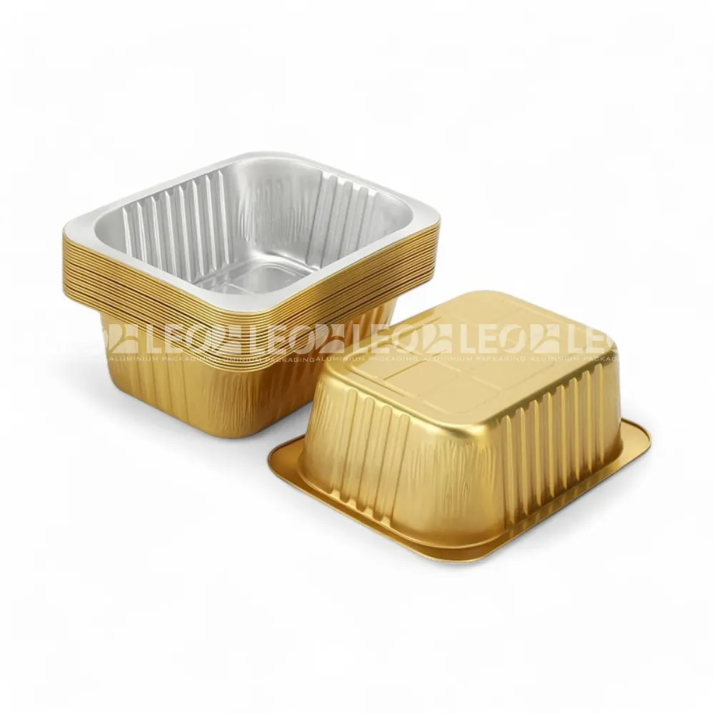 Mặt đáy khay nhôm chữ nhật cao cấp 1775ml từ LEO Aluminium Packaging & thể hiện chiều cao khay vượt trội