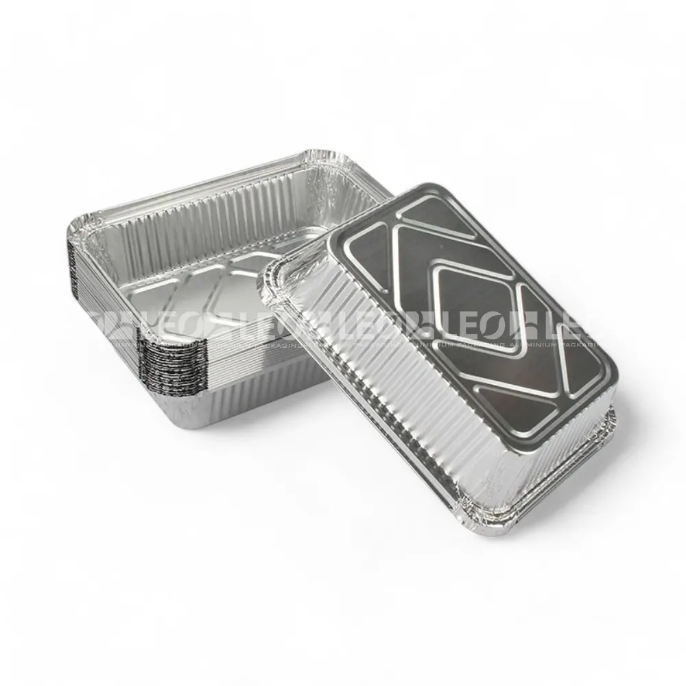Mặt đáy khay nhôm chữ nhật 1720ml từ LEO Aluminium Packaging