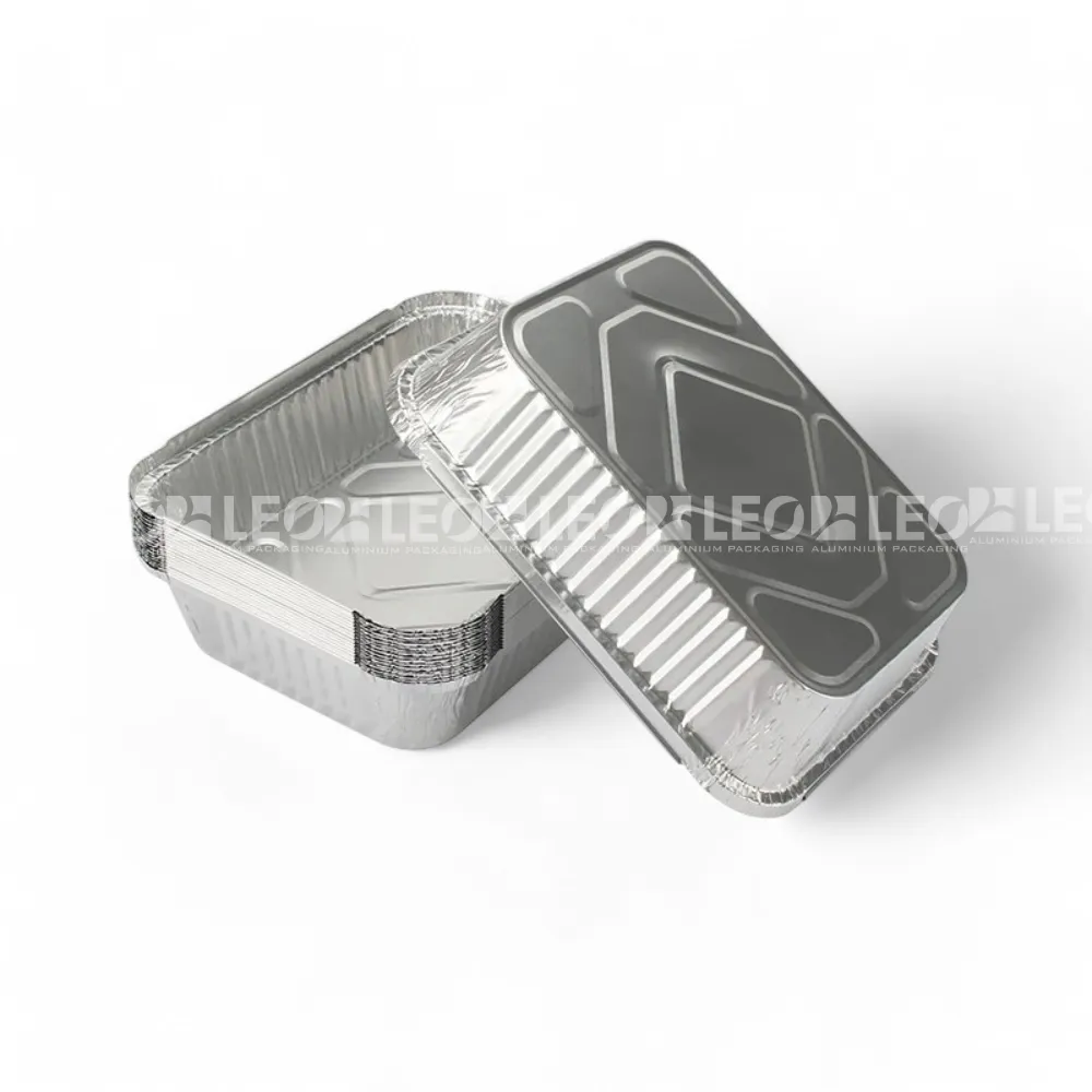 Mặt đáy khay nhôm chữ nhật 3200ml từ LEO Aluminium Packaging