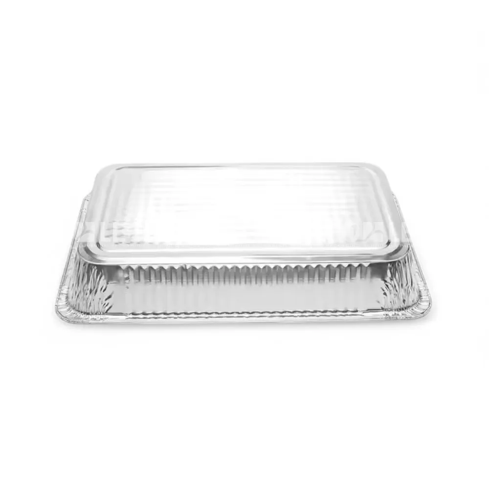 Mặt đáy khay nhôm chữ nhật 9850ml từ LEO Aluminium Packaging
