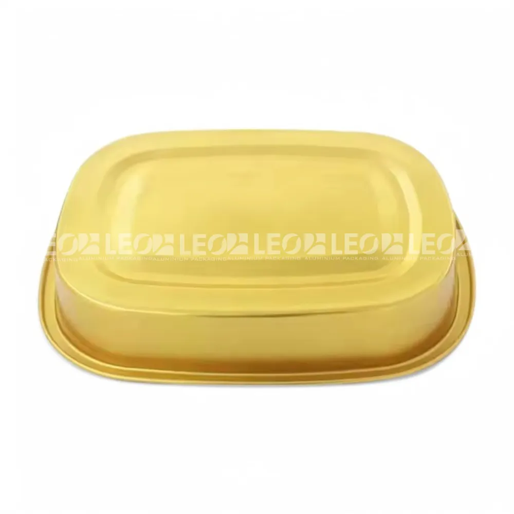 Mặt đáy khay nhôm oval cao cấp 740ml từ LEO Aluminium Packaging thiết kế tối giản