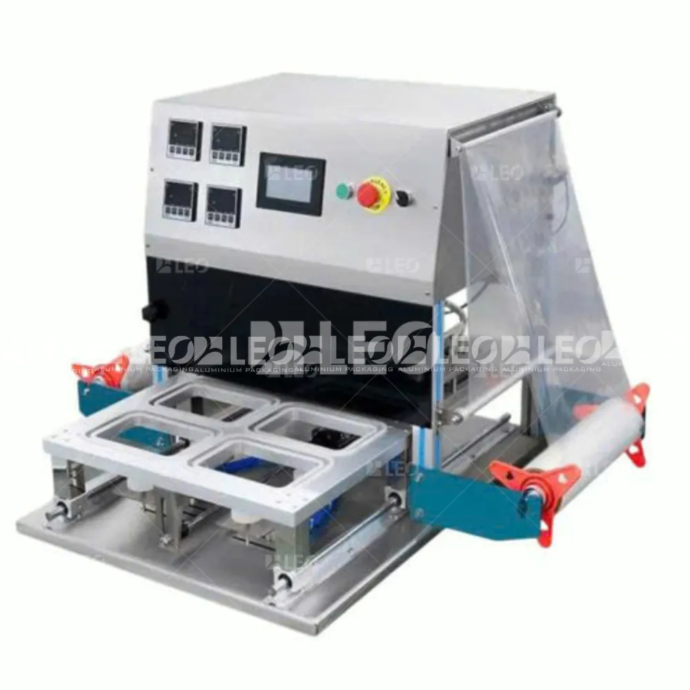 Máy cán màng khay nhôm 4 vị trí từ LEO Aluminium Packaging