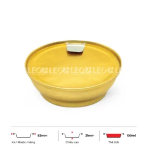 Thông số kích thước chén nhôm tròn cao cấp 100ml LEO miệng 83mm, chiều cao 31mm
