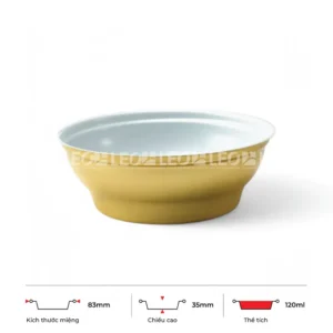 Thông số kích thước chén nhôm tròn cao cấp 120ml LEO miệng 83mm, chiều cao 35mm