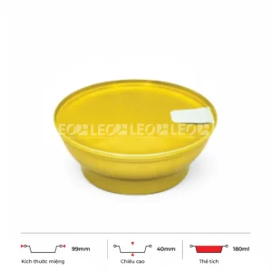 Thông số kích thước chén nhôm tròn cao cấp 180ml LEO miệng 99mm, chiều cao 40mm