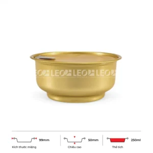 Thông số kích thước chén nhôm tròn cao cấp 250ml LEO miệng 99mm, chiều cao 50mm