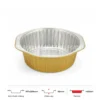 Thông số kích thước khay nhôm tròn cao cấp 1400ml LEO miệng 197x209mm, chiều cao 65mm