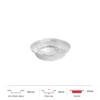 Thông số kích thước khay nhôm tròn phổ thông 670ml LEO miệng 180mm, chiều cao 45mm