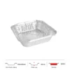 Thông số kích thước khay nhôm vuông phổ thông 540ml LEO miệng 156x156mm, chiều cao 43mm