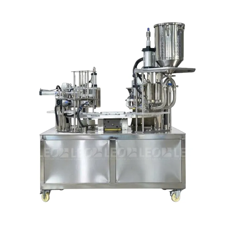 Dây chuyền chiết rót và đóng seal tự động dạng bàn xoay từ LEO Aluminium Packaging