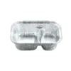 Cận cảnh độ sâu lòng khay nhôm 2 ngăn phổ thông 800ml từ LEO Aluminium Packaging