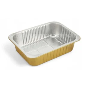 Cận cảnh độ sâu lòng khay nhôm cao cấp hình chữ nhật 1025ml từ LEO Aluminium Packaging