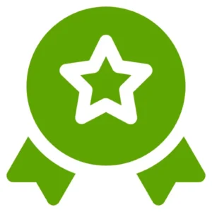 Icon huy hiệu ngôi sao tượng trưng cho sự chuyên nghiệp của thương hiệu khay nhôm LEO