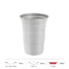 Thông số kích thước ly nhôm 450ml LEO miệng 91mm, chiều cao 121mm