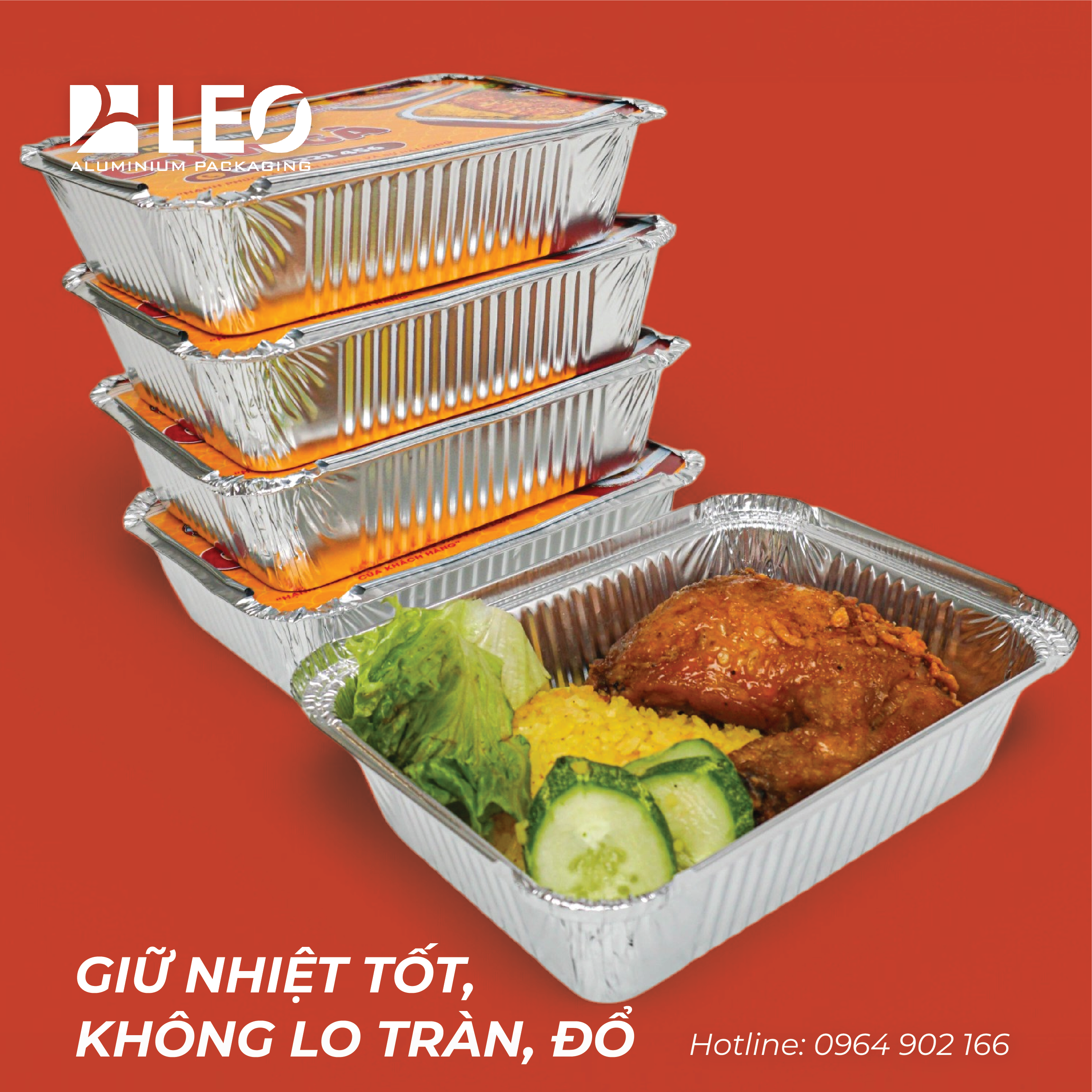 Khay nhôm đựng cơm giúp giữ nhiệt và chống tràn đổ món ăn
